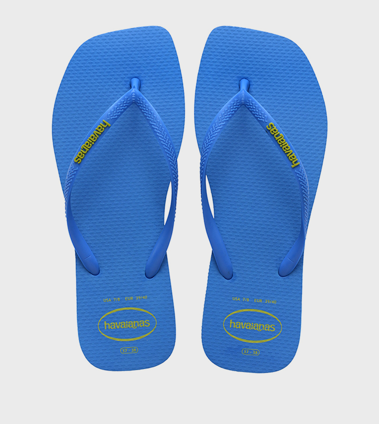 Slim Square Toe Logo Detail Popup Flip-Flops