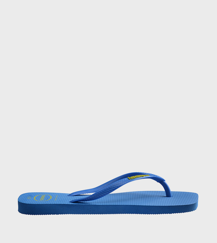 Slim Square Toe Logo Detail Popup Flip-Flops