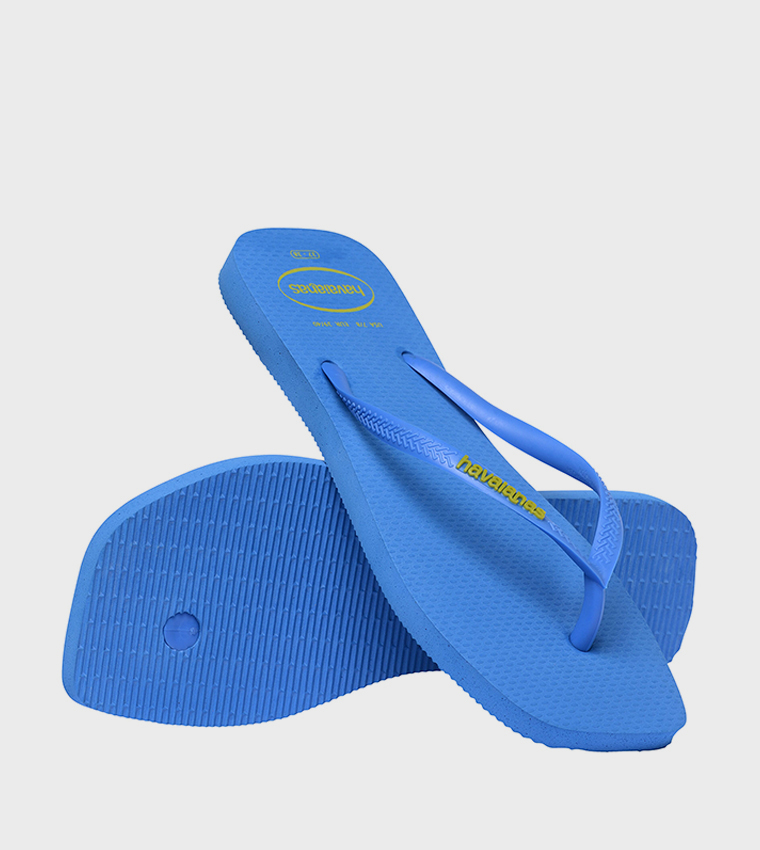 Slim Square Toe Logo Detail Popup Flip-Flops