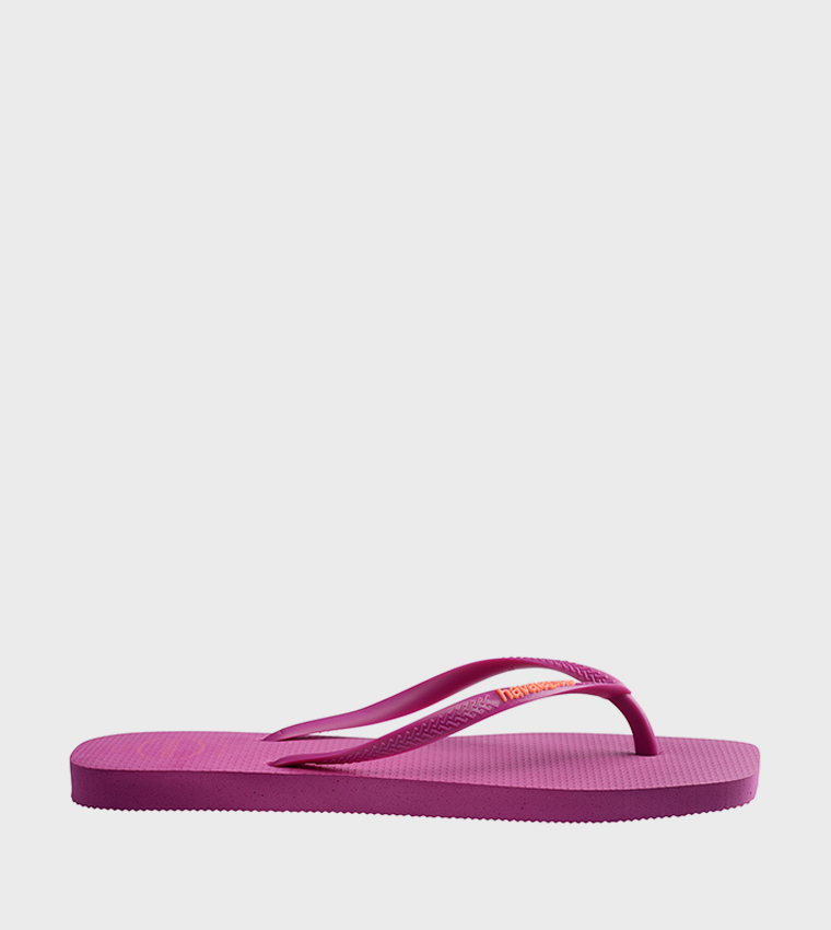 Slim Square Toe Logo Detail Popup Flip-Flops