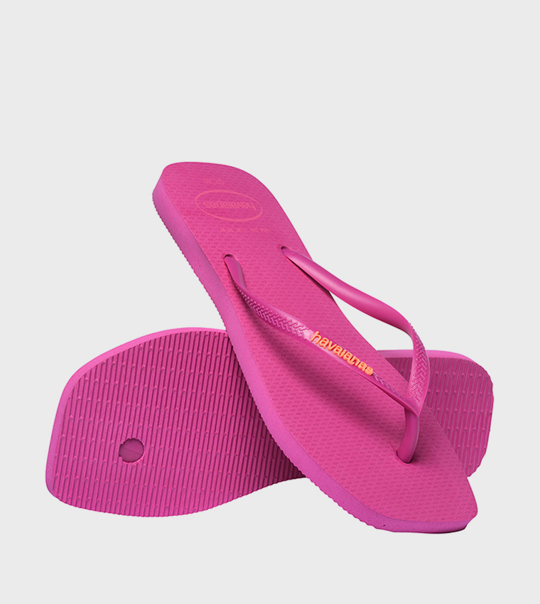 Slim Square Toe Logo Detail Popup Flip-Flops