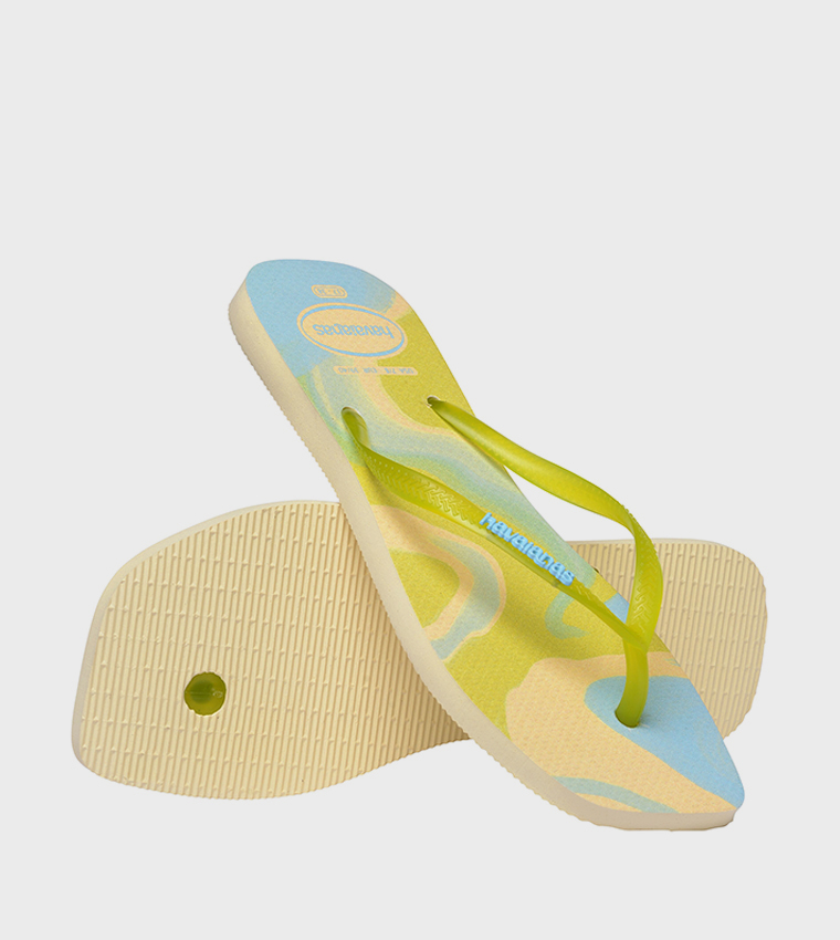 Slim Square Toe Jelly Flip-Flops