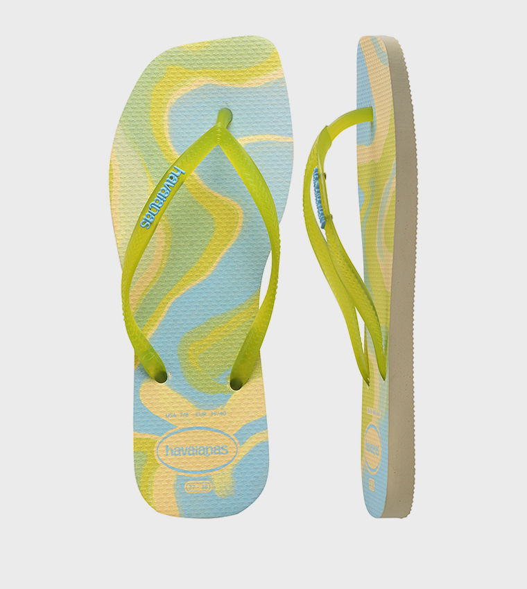 Slim Square Toe Jelly Flip-Flops