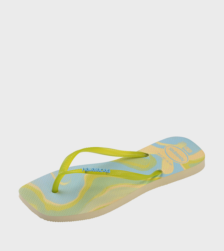Slim Square Toe Jelly Flip-Flops