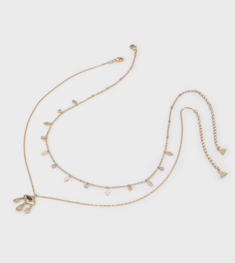PROTRECTRA Pack of 2 Gold-Tone Necklace