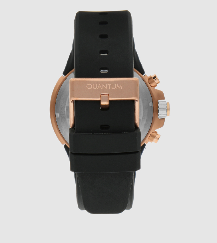 Round Black Dial Analog Watch