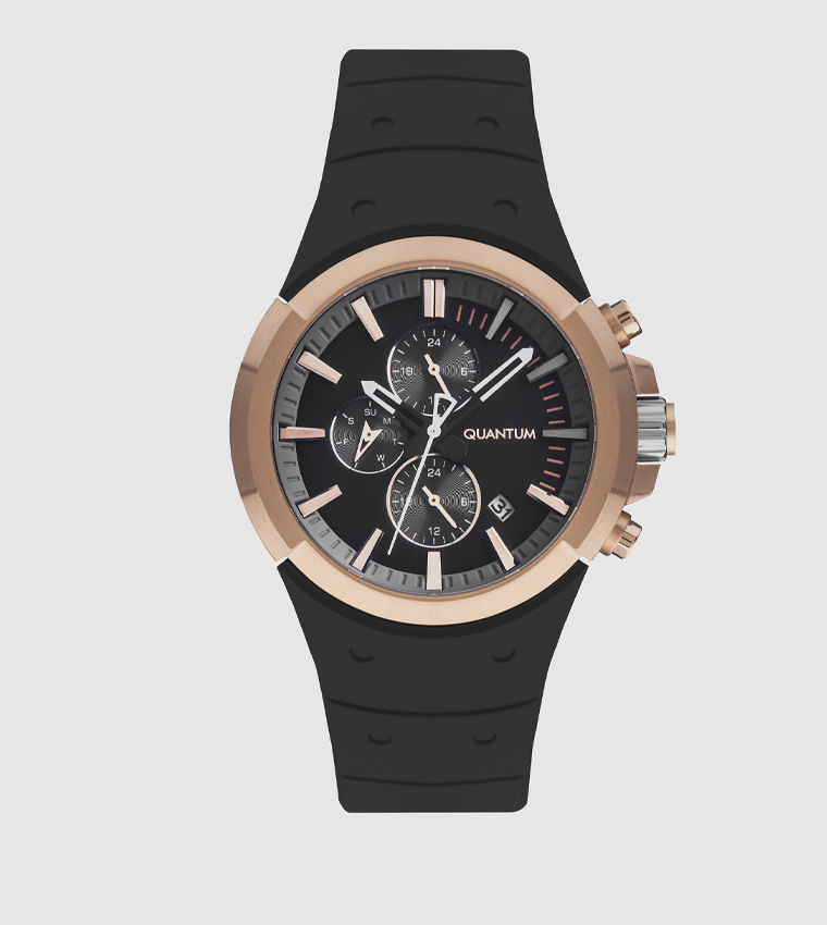 Round Black Dial Analog Watch