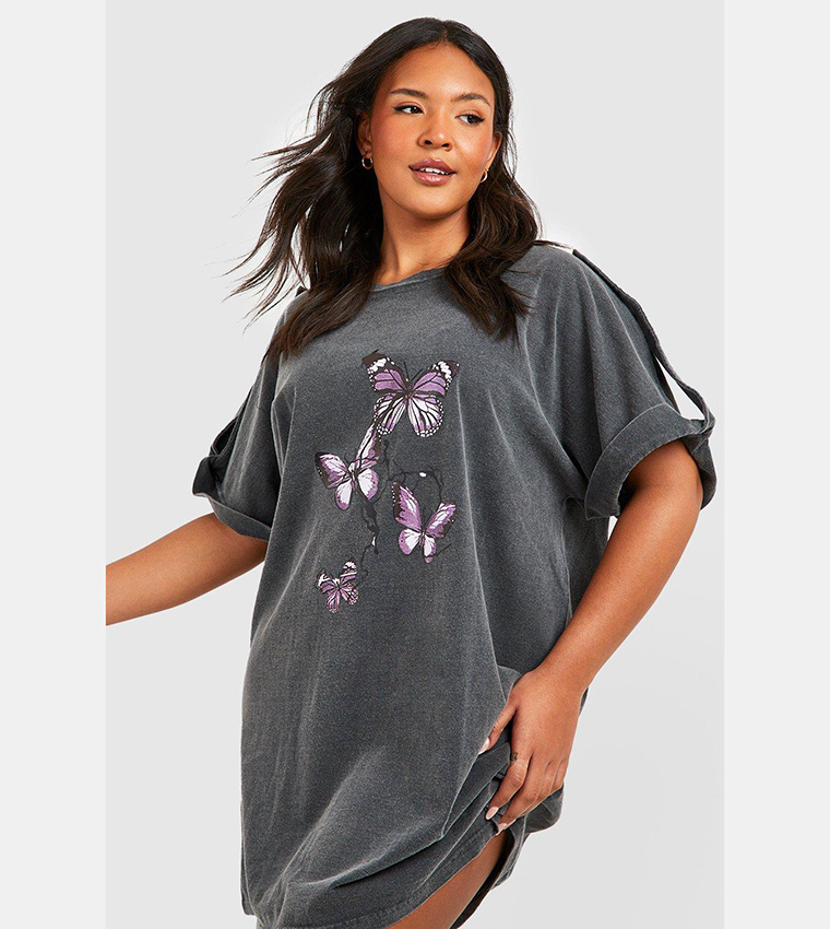 Butterfly shirt dress best sale