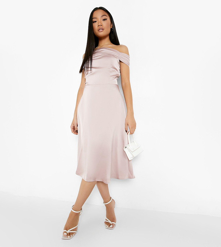 Petite bardot 2025 midi dress