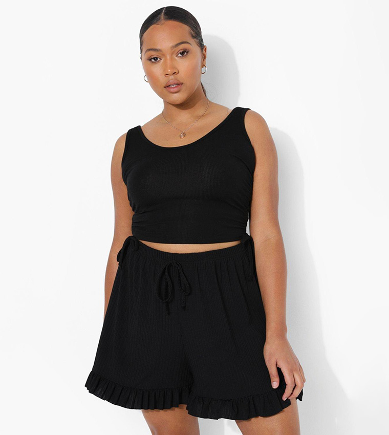 Ruffle shorts clearance plus size