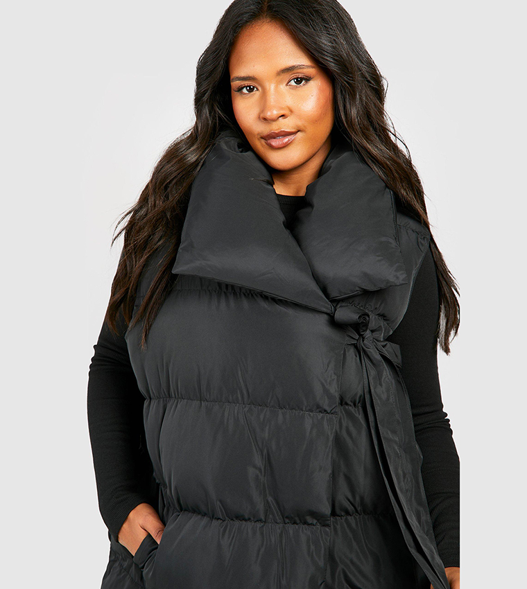Plus Size Black Fur Gilets Plus Size Black Fur Gilet Boohoo Very