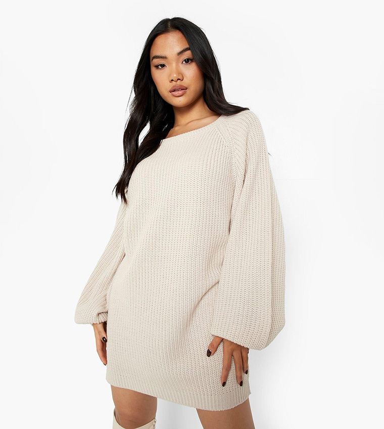 Sweater dress with hotsell balloon sleeves