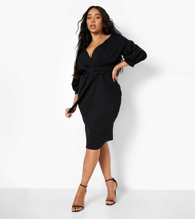 Black off the 2025 shoulder wrap dress