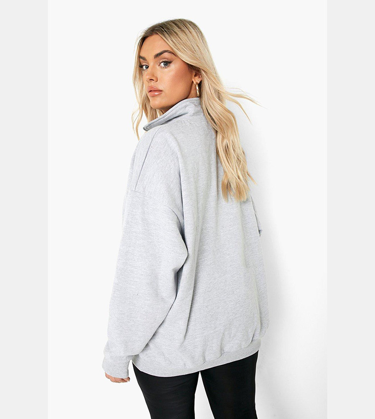 Oversized zip outlet sweatshirt