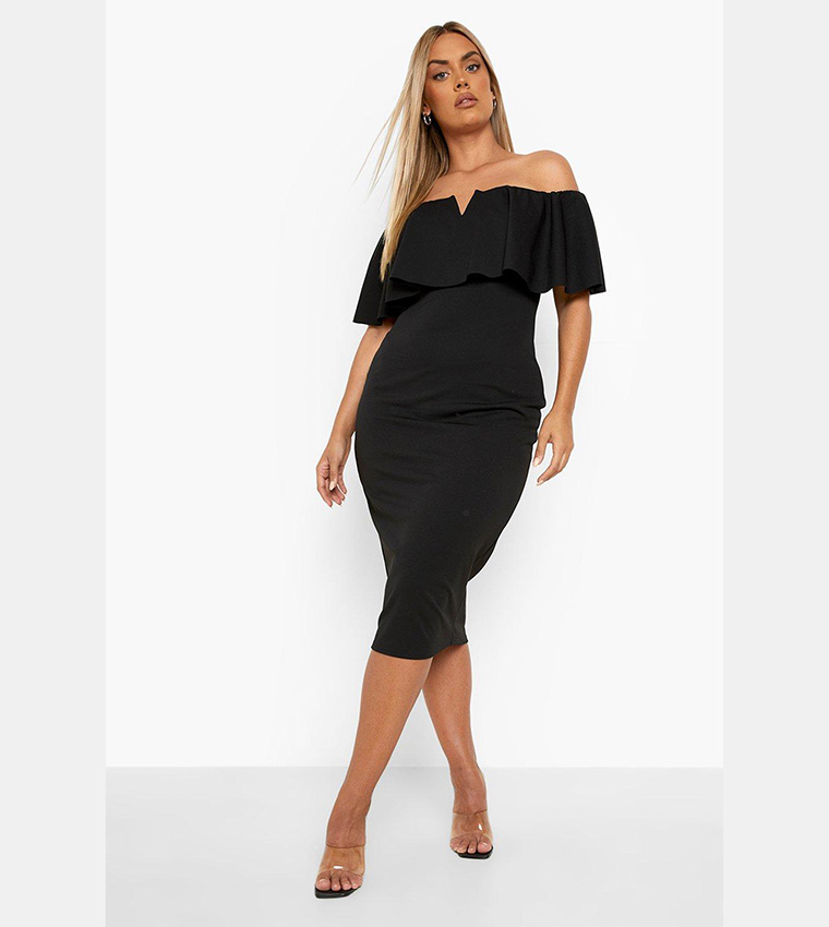 Off the deals shoulder ruffle dress