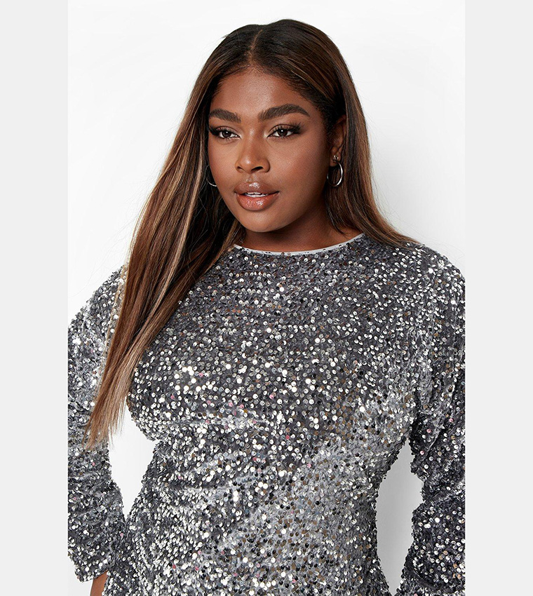 Sequin store batwing dress