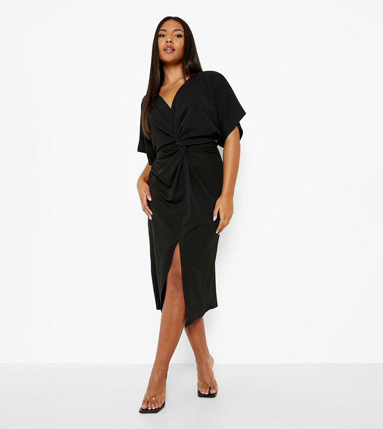 Front split midi clearance dress