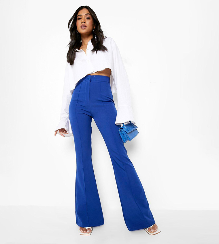 Petite Seam Detail Flared Tailored Trouser