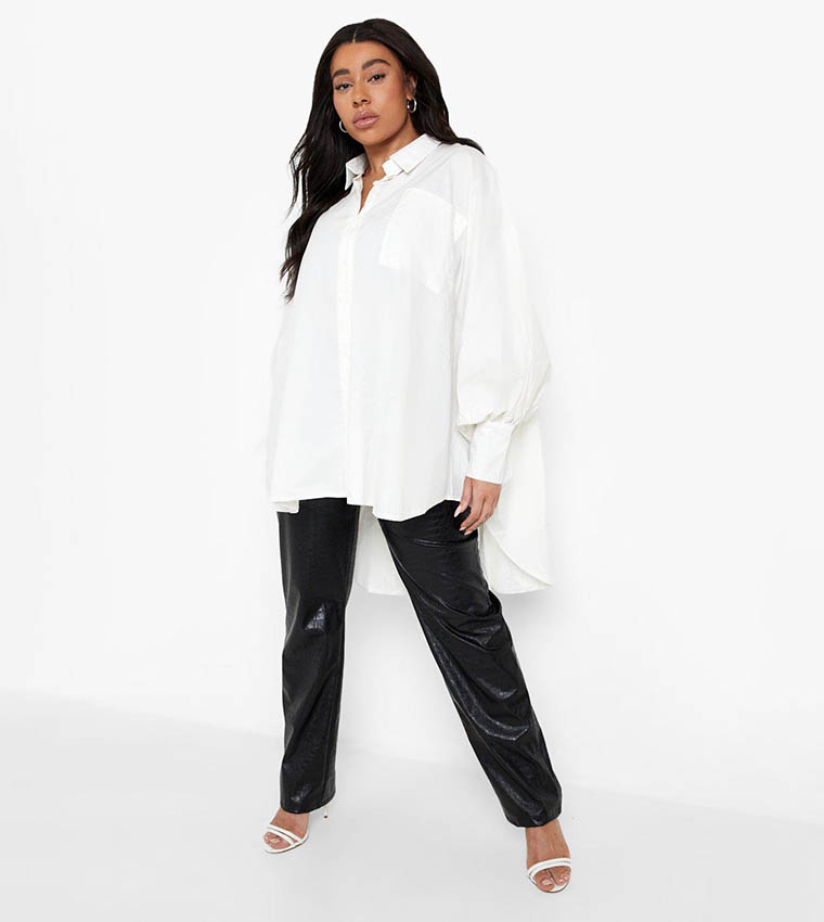 Oversized white shop shirt plus size