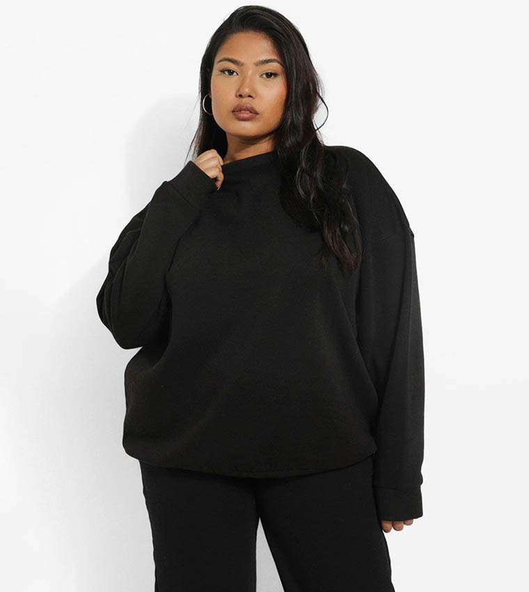 Oversized 2024 black crewneck