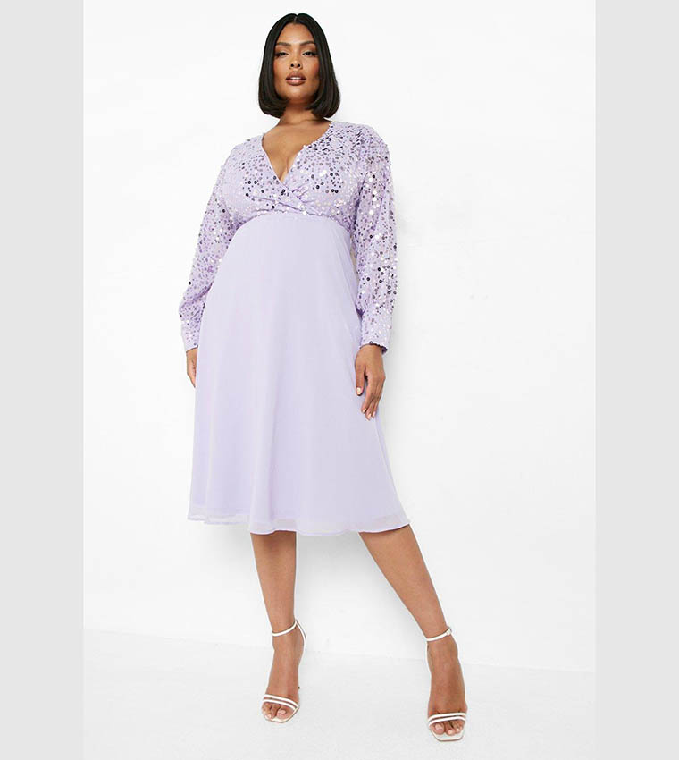 plus size purple skater dress Plus Size - Mini Challis Skater Dress