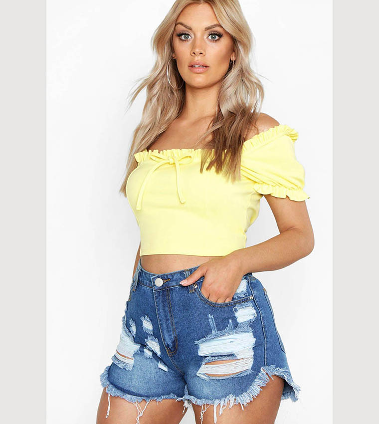Extreme ripped denim shorts clearance