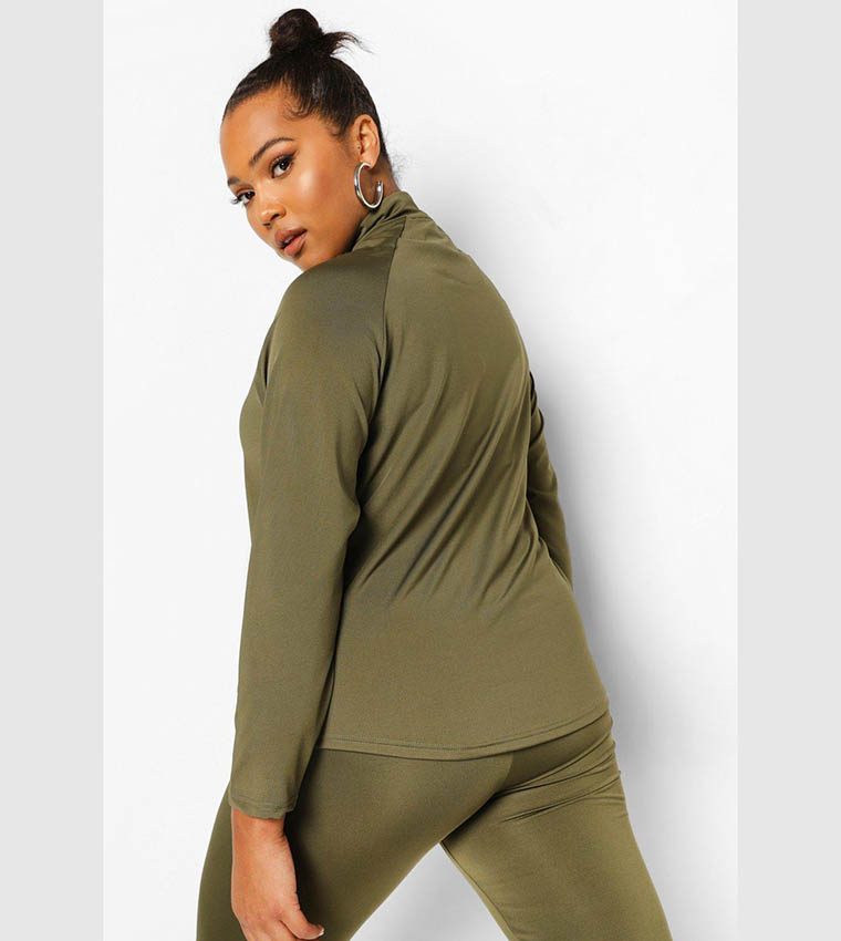 Activewear Raglan Funnel Neck Gym Top