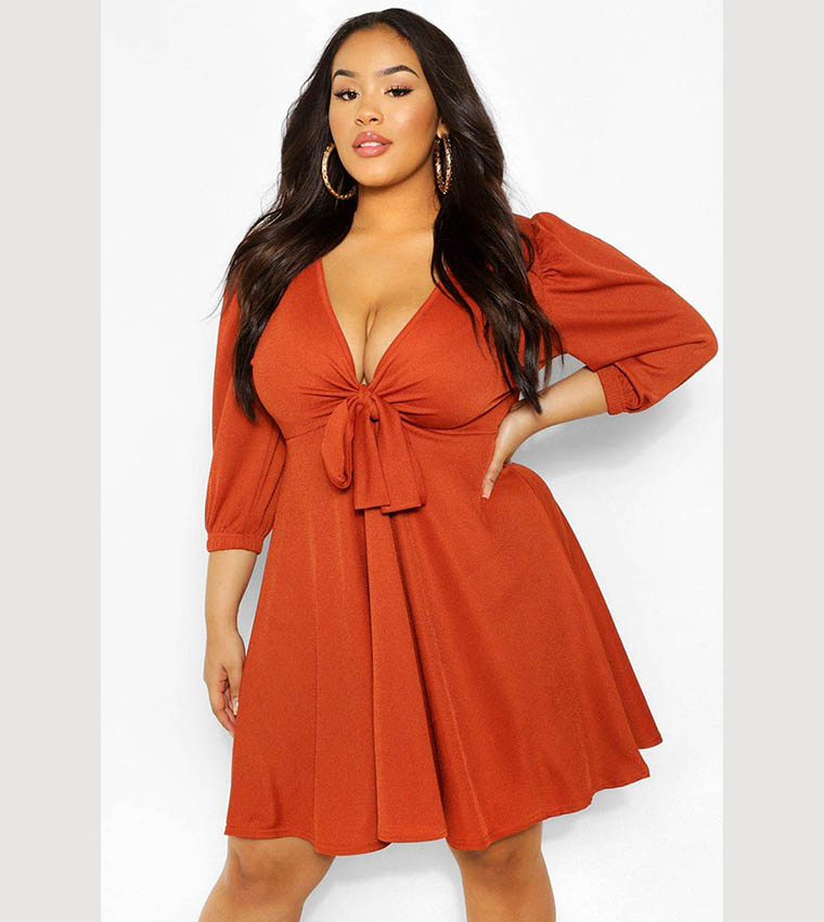 Boohoo skater dress plus 2024 size