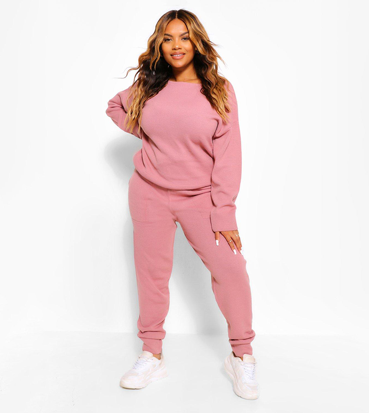 Nightwear Plus Size Knit Loungewear Buy Boohoo Slash Neck Knitted