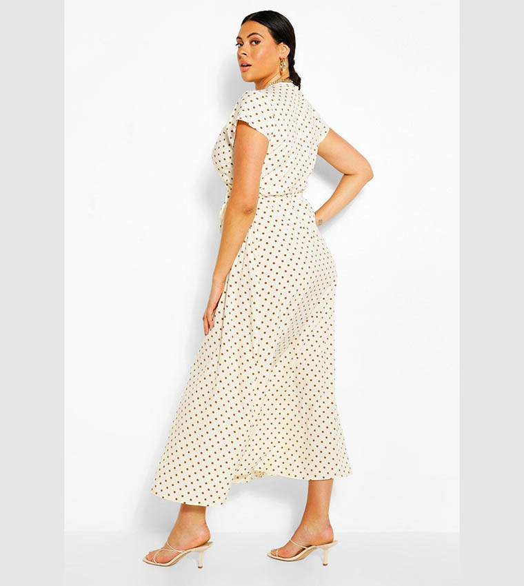 Boohoo polka dot maxi dress best sale