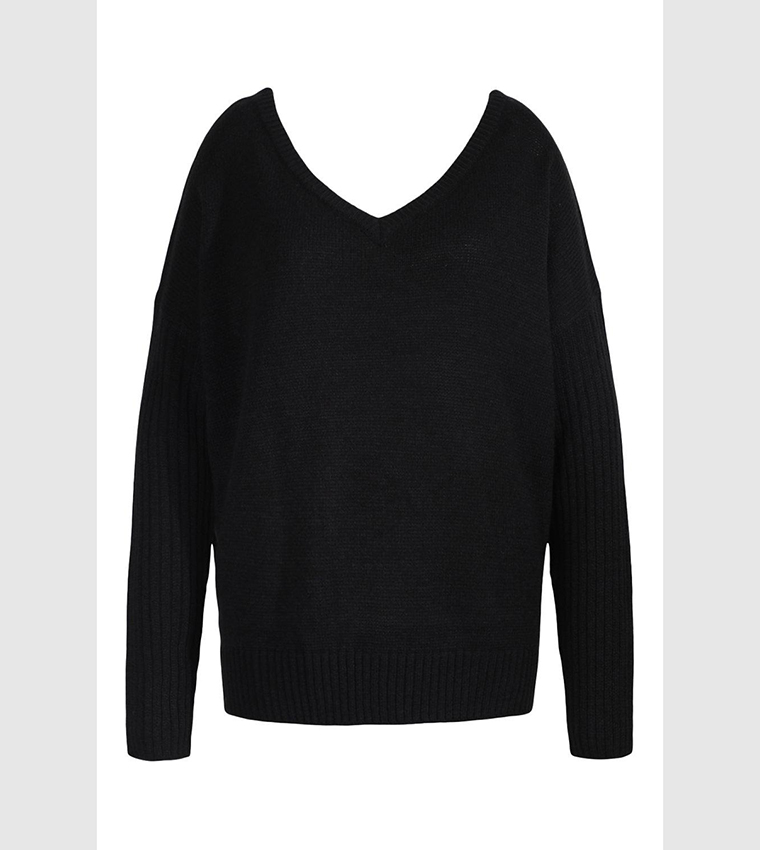 Oversized black shop v neck jumper