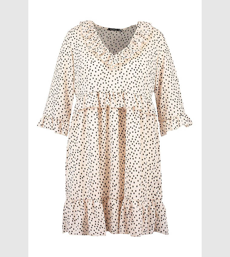 Buy Boohoo Polka Dot Kimono Sleeves Smock Dress In Pink | 6thStreet Oman
