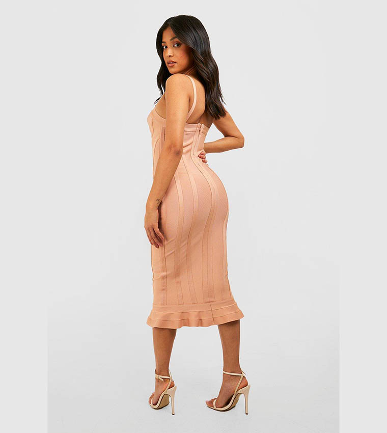 Bandage frill hem dress top