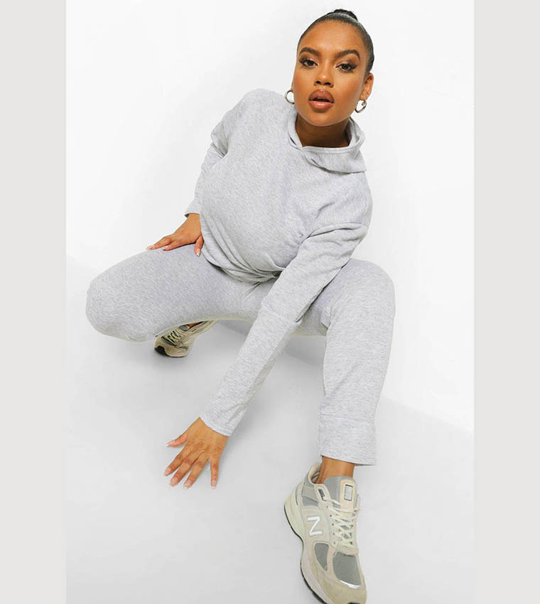 Buy Boohoo Loopback Hoodie And Jogger Tracksuit In Grey