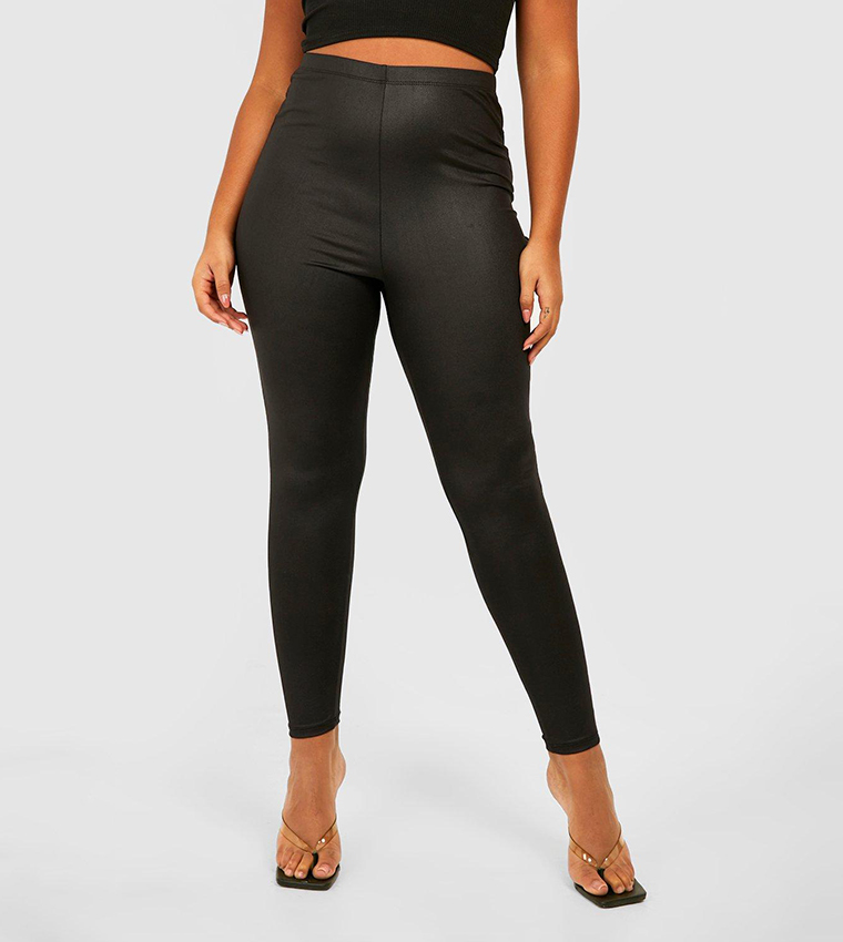 Buy Boohoo 2 Pack Pu Leggings And Basic Leggings In Black