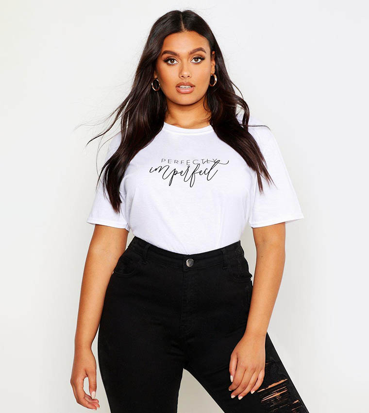 white slogan tee womens