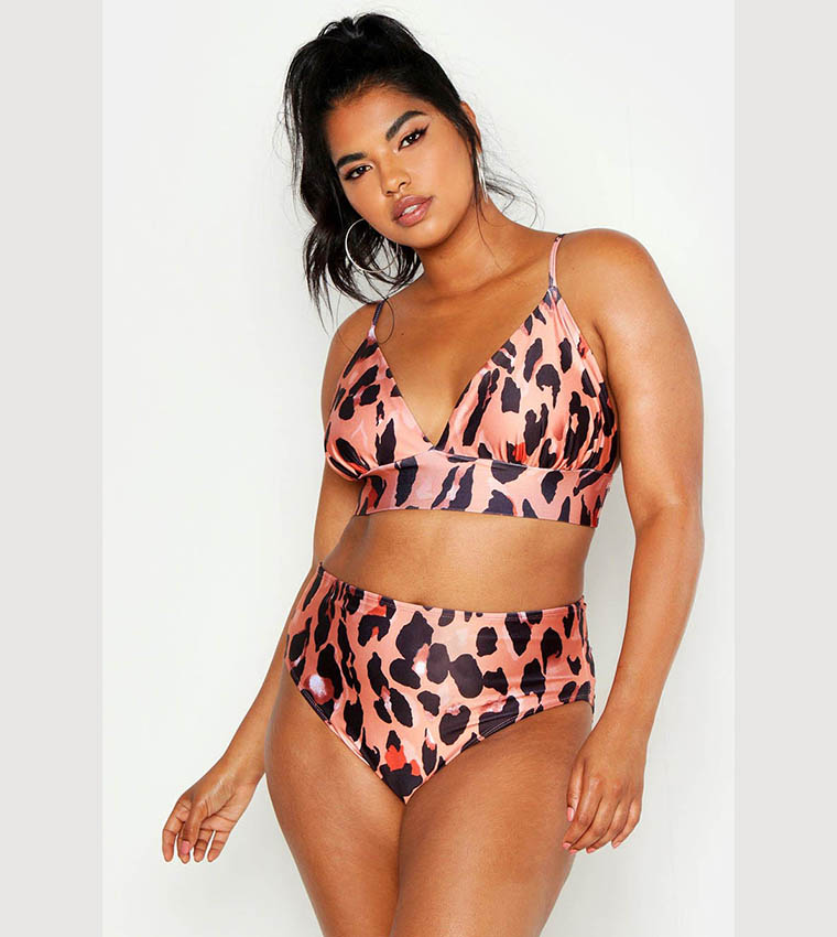 Leopard print high leg bikini online