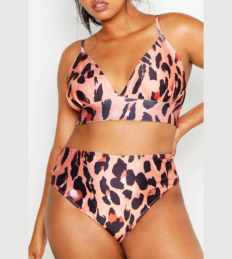 Leopard print bikini boohoo online