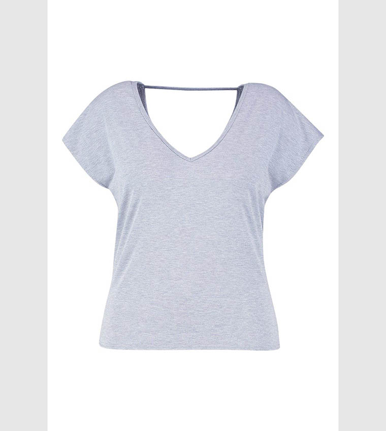 Basic Cotton Deep V Neck T-shirt