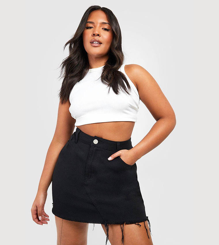 High waisted black skirt xl best sale