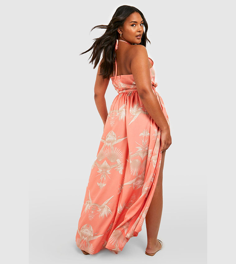 Boohoo coral dress deals