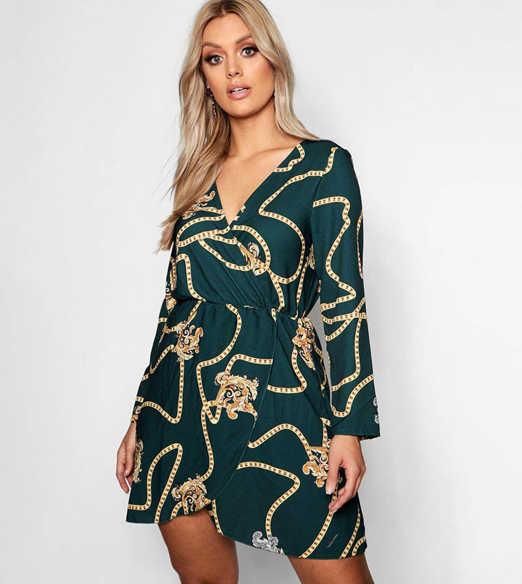 Fashion chain wrap dress