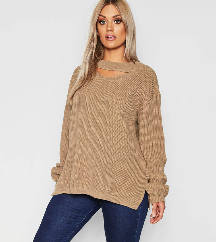 Oversized sale choker sweater