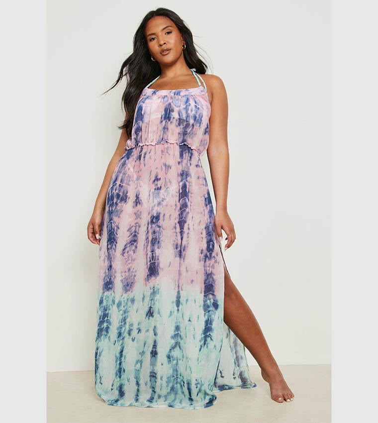 Pink tie clearance dye maxi dress