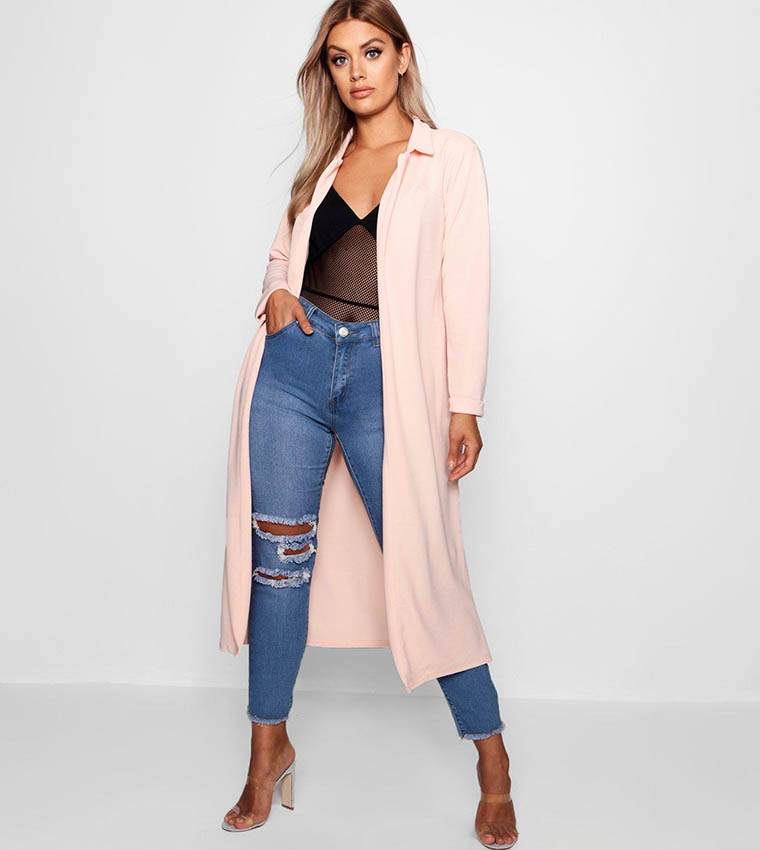 Blush duster clearance coat