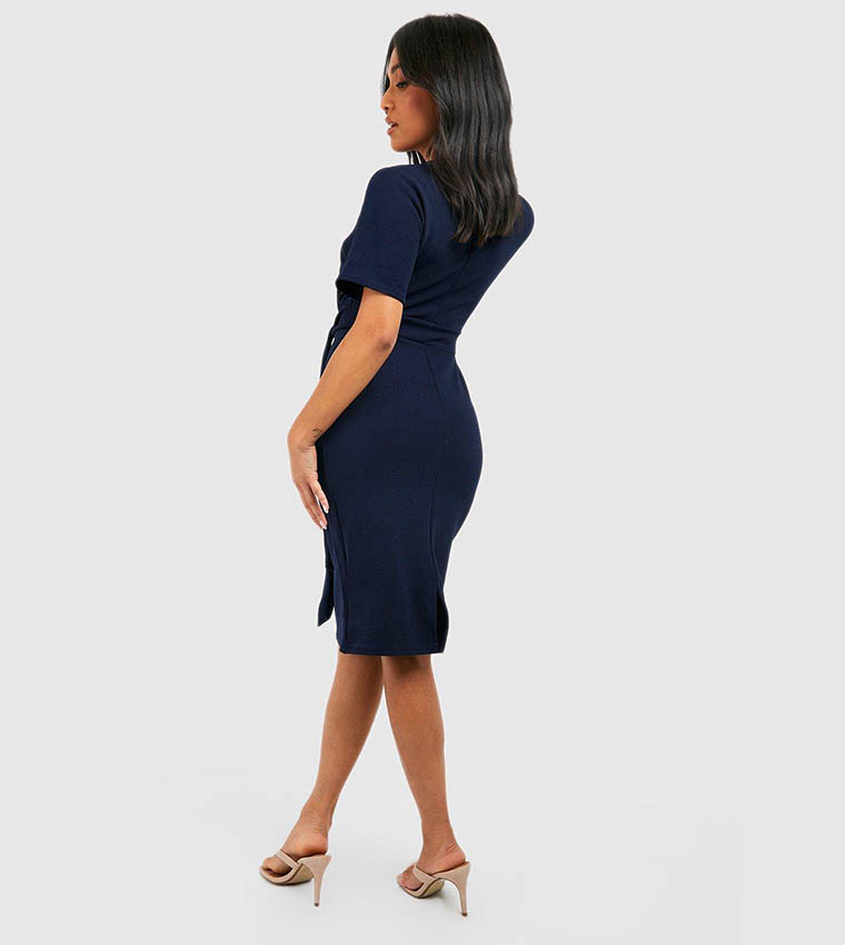 Petite tie waist formal wiggle shop midi dress