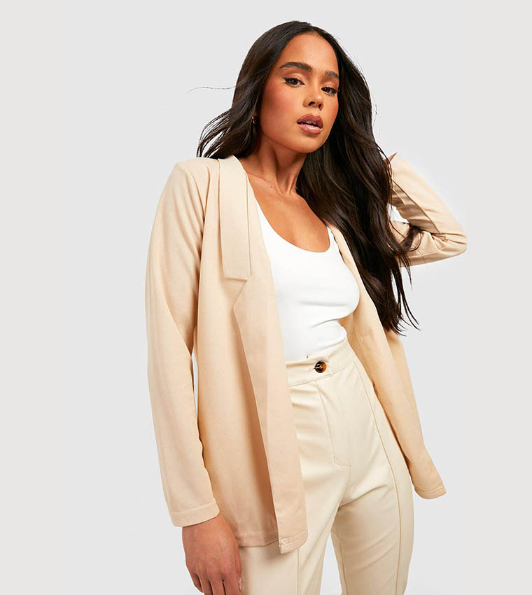 Oversized beige clearance blazer