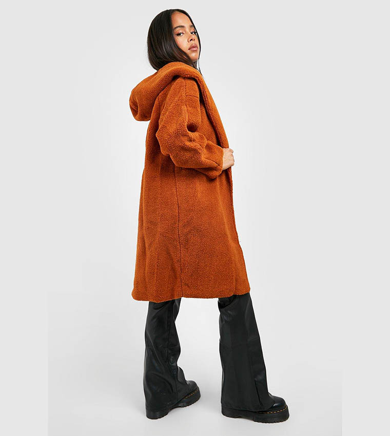 Oversized hooded 2025 teddy coat