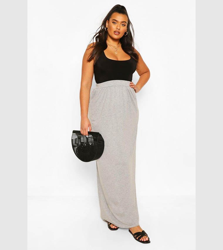 Plus size shop jersey maxi skirt