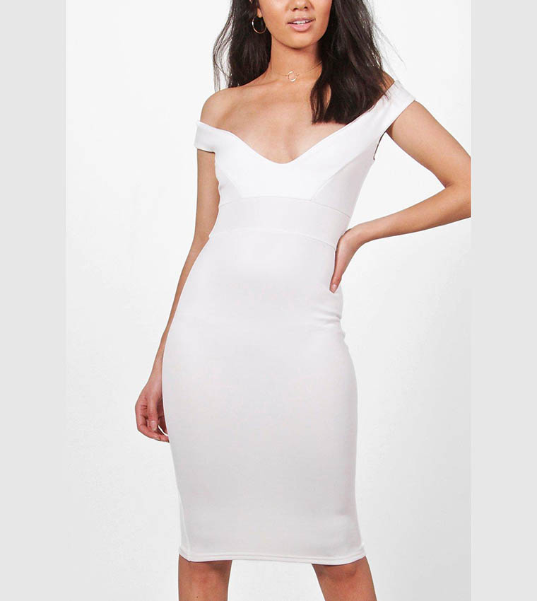 off shoulder striped dress Saona Off Shoulder Mini Dress